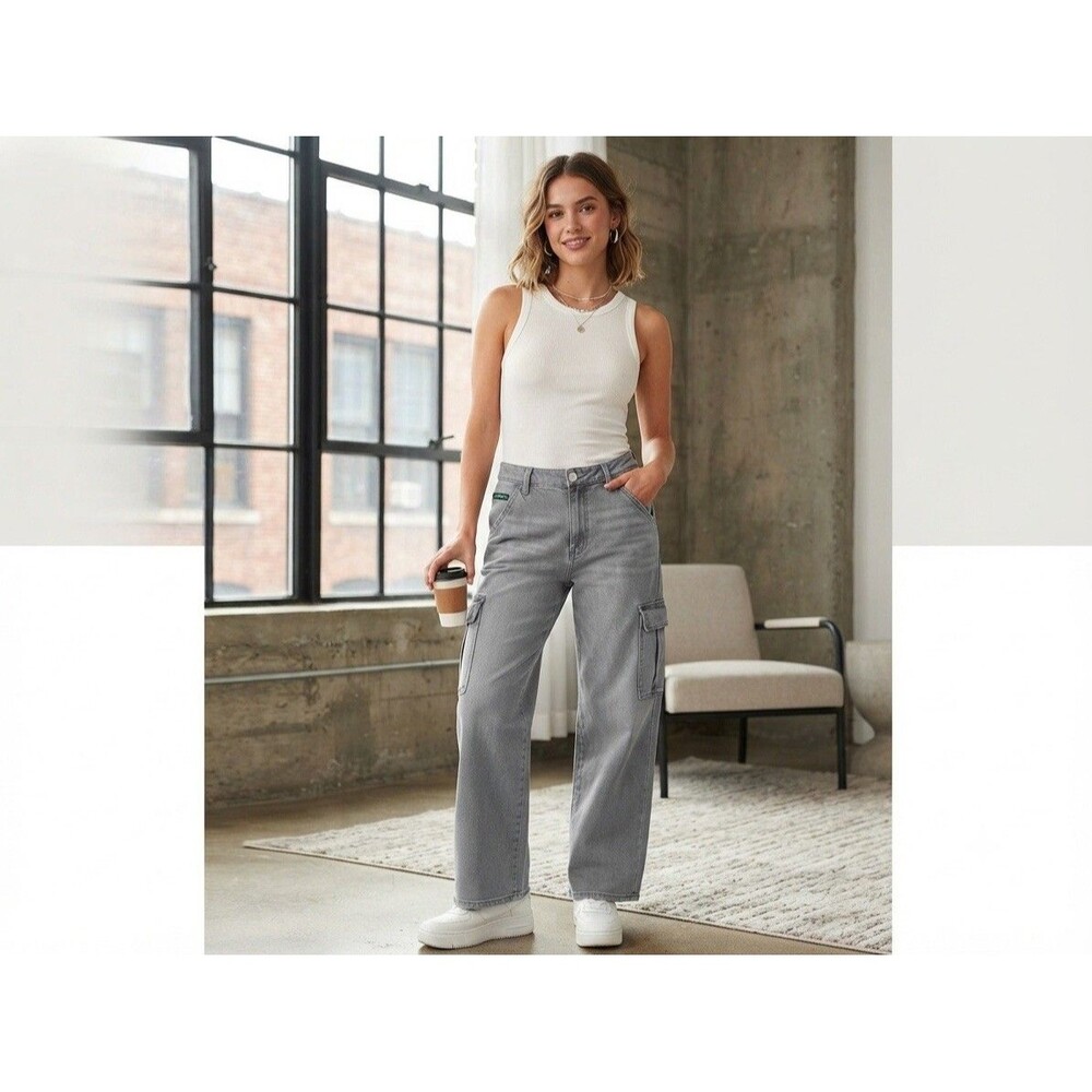 Wild Fable Mid Rise Baggy Cargo Pants 2 Regular